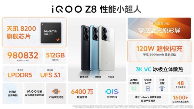 iQOO Z8系列天玑 8200小超人，性能强劲，首销仅1199元起