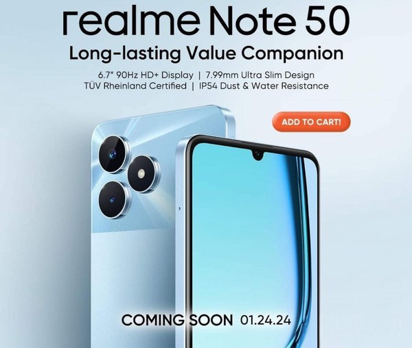 真我Note50惊艳亮相：1月24日首曝外观设计，引领科技潮流