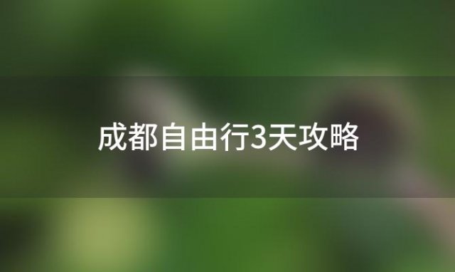 成都自由行3天攻略(成都自由行六日旅游攻略)