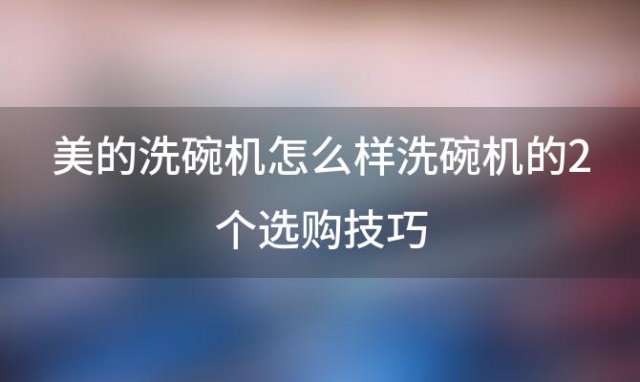 美的洗碗机怎么样洗碗机的2个选购技巧