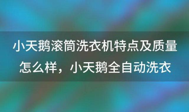 小天鹅滚筒洗衣机特点及质量怎么样