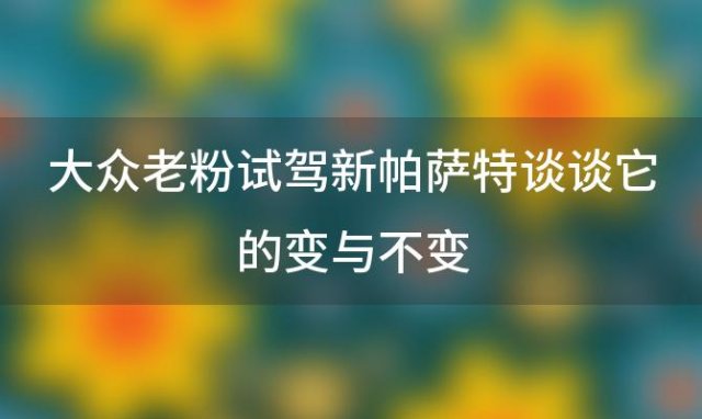 大众“老粉”试驾新帕萨特:谈谈它的变与不变