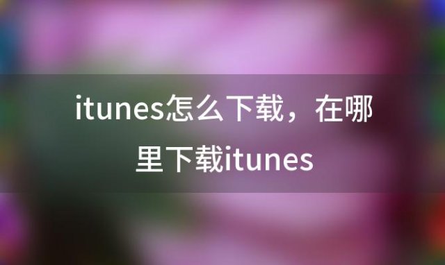 itunes怎么下载，在哪里下载itunes