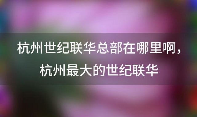 杭州世纪联华总部在哪里啊，杭州最大的世纪联华