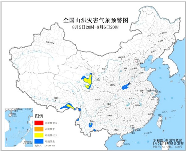 云南西藏甘肃青海局地山洪风险高，预警加强