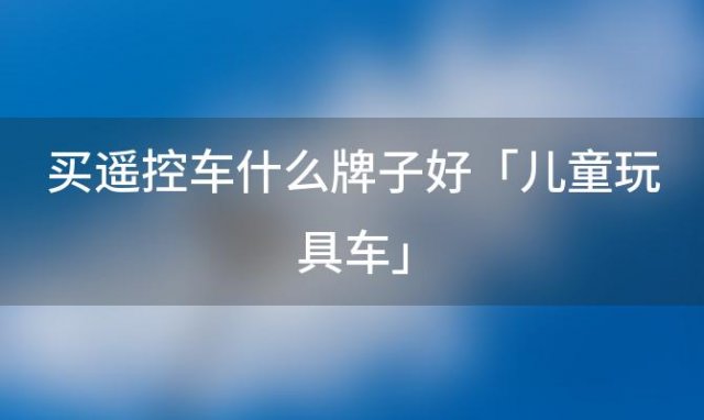 买遥控车什么牌子好「儿童玩具车」