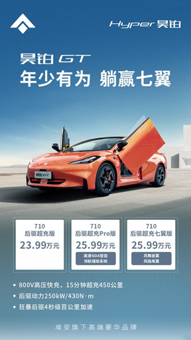 全新昊铂GT迎来两款710超充车型，售价25.99万，800V高压超快充加持