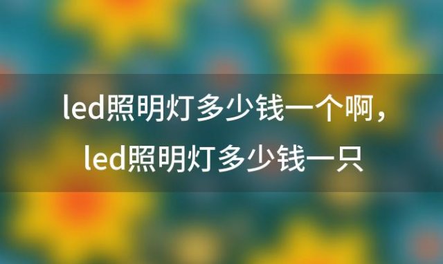 led照明灯多少钱一个啊，led照明灯多少钱一只