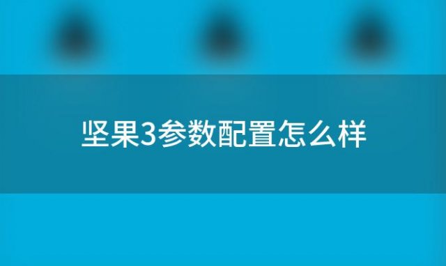 坚果3参数配置怎么样(锤子坚果手机是什么类型的搭载了哪家系统)