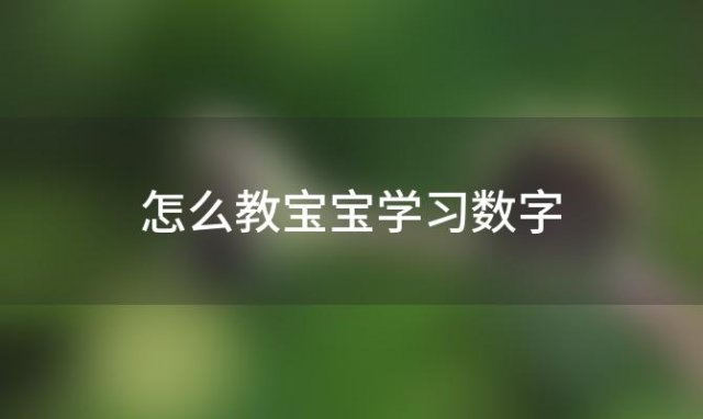 怎么教宝宝学习数字(如何教宝宝认识数字)