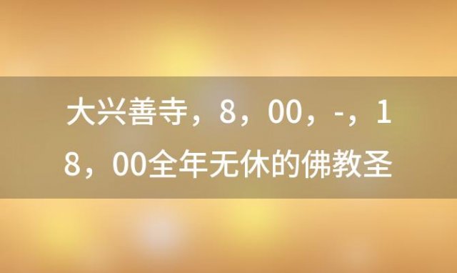 大兴善寺：8:00 - 18:00全年无休的佛教圣地