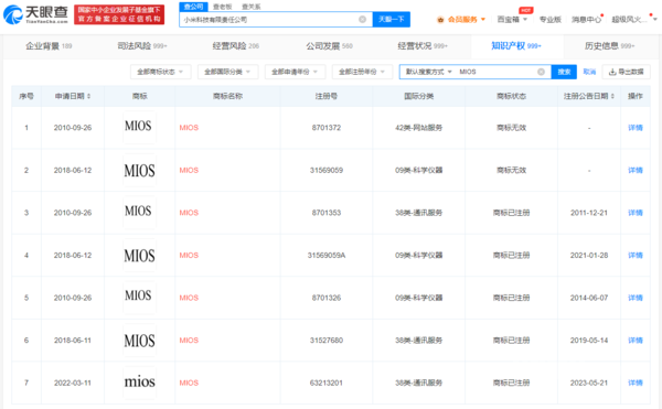 小米注册MIOS商标，14系列或首发新系统