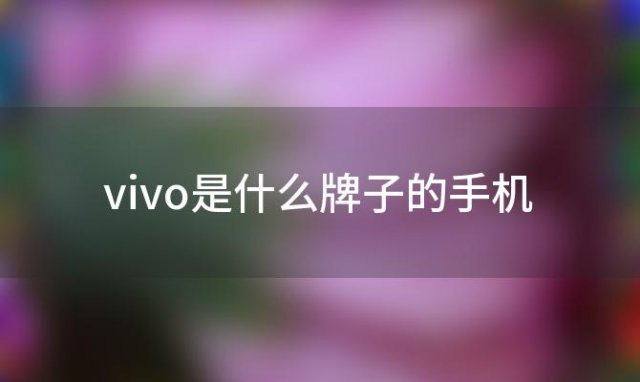 vivo是什么牌子的手机「vivo最顶级hifi音质手机是哪一款」