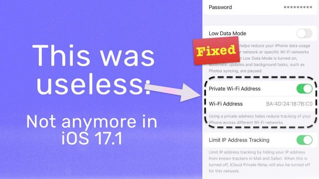 苹果发布iOS/iPadOS 17.1正式版修复“私有Wi-Fi地址”