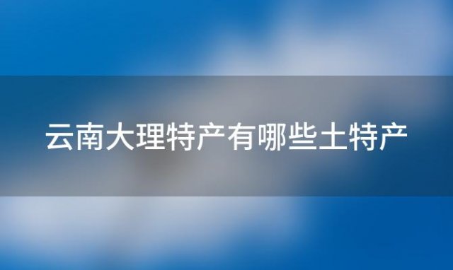 云南大理特产有哪些土特产(大理有哪些可以吃的特产)