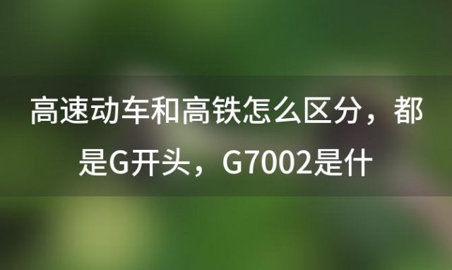 高速动车和高铁怎么区分 都是G开头 G7002是什么 上海站到南京高铁列车时刻表