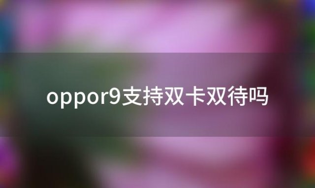 oppor9支持双卡双待吗(oppor9可以用电信卡吗)