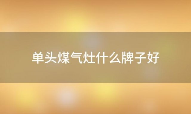 单头煤气灶什么牌子好「煤气灶什么牌子好」