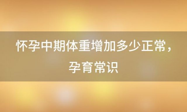 怀孕中期体重增加多少正常_孕育常识_亲子宝典库