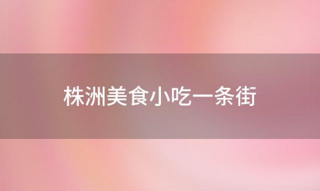 株洲美食小吃一条街 株洲美食小吃一条街地址