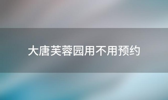 大唐芙蓉园用不用预约「去大唐芙蓉园怎么预约」