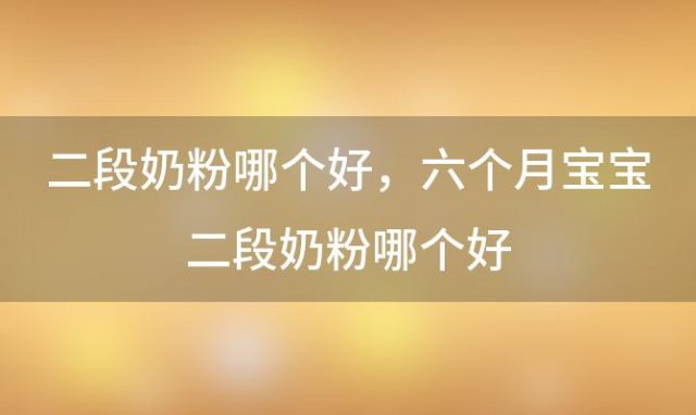 二段奶粉哪个好 六个月宝宝二段奶粉哪个好