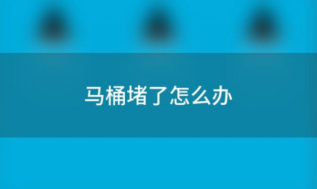 马桶堵了怎么办「马桶堵了怎么办一招解决」