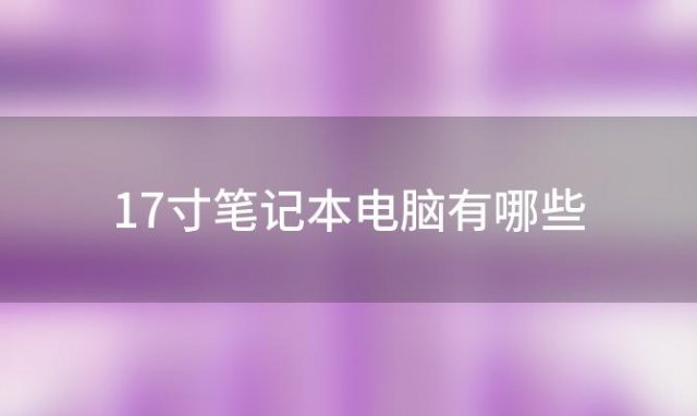 17寸笔记本电脑有哪些？17寸rog笔记本有哪些