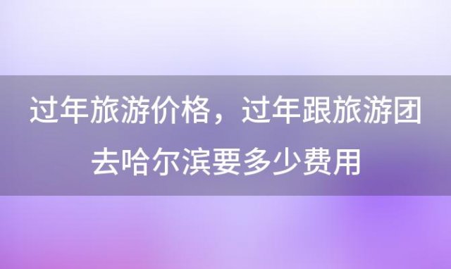 过年旅游价格，过年跟旅游团去哈尔滨要多少费用