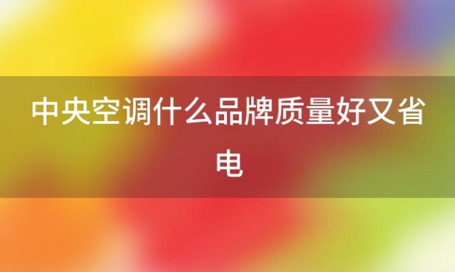 中央空调什么品牌质量好又省电(中央空调什么品牌质量好又便宜)