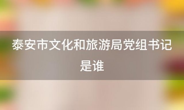 泰安市文化和旅游局党组书记是谁 泰安市文化和旅游局党组书记简历