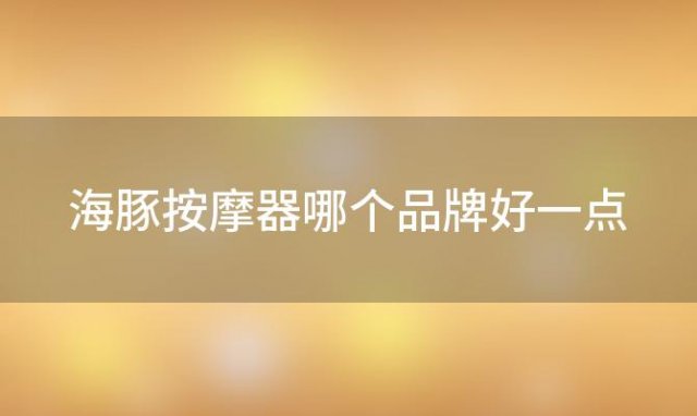 海豚按摩器哪个品牌好一点，海豚按摩器哪个品牌好用