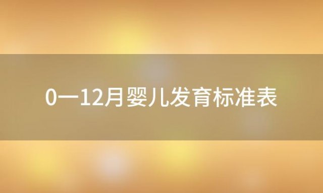 0一12月婴儿发育标准表，婴儿身高体重标准表2024年