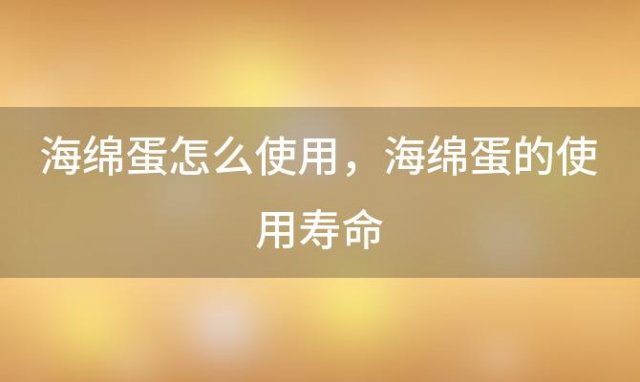 海绵蛋怎么使用，海绵蛋的使用寿命