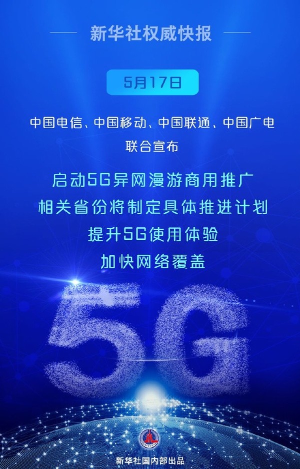 中国四大运营商联手启动5G异网漫游，共享高速网络时代来临