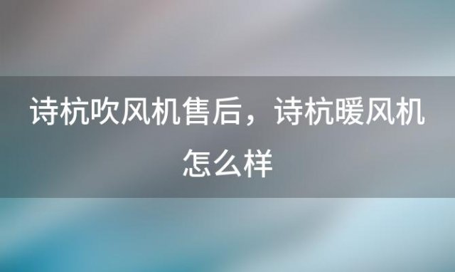 诗杭吹风机售后 诗杭暖风机怎么样