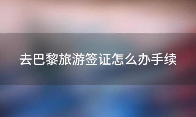 去巴黎旅游签证怎么办手续「去巴黎旅游签证条件」