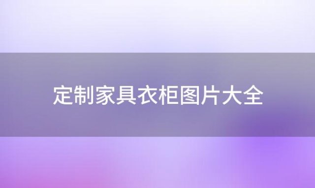 定制家具衣柜图片大全(定制家具用什么板材比较好)