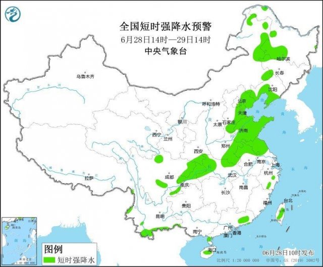 中央气象台发布强对流天气黄色预警