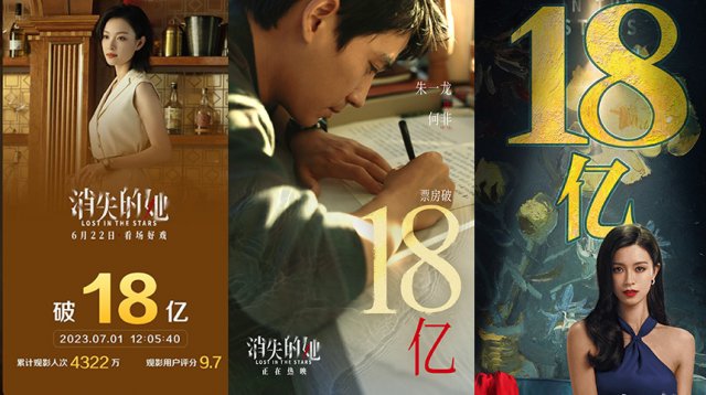 朱一龙比耶！《消失的她》票房破18亿 单日再破亿