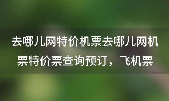 去哪儿网特价机票去哪儿网机票特价票查询预订，飞机票特价查询特价