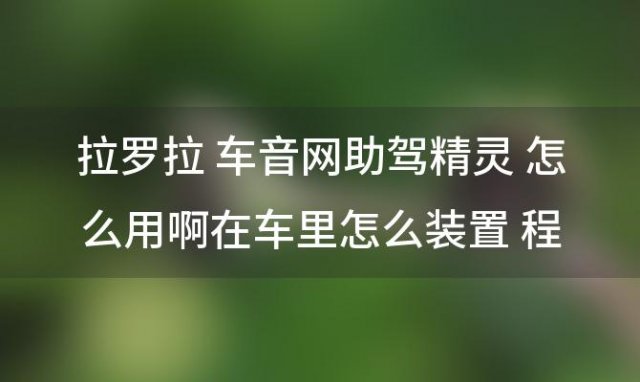 拉罗拉车音网助驾精灵 怎么用在车里怎么装置 程序 过程是什么