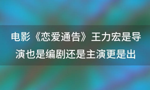 电影《恋爱通告》王力宏是导演也是编剧还是主演更是出品人，王力宏