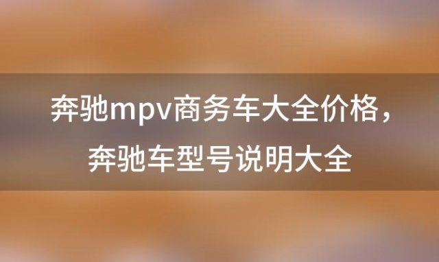 奔驰mpv商务车大全价格，奔驰车型号说明大全