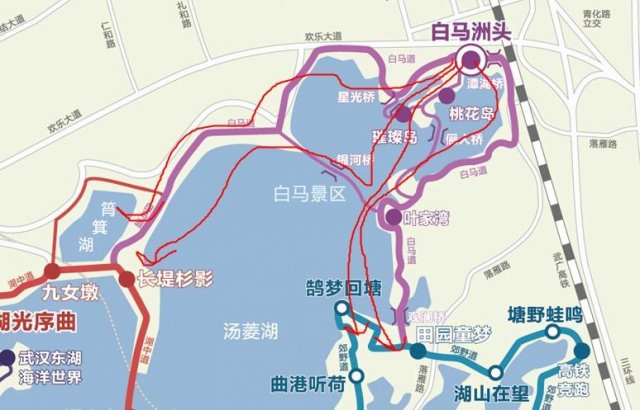 武汉东湖绿道线路图 这份高清路线图值得收藏