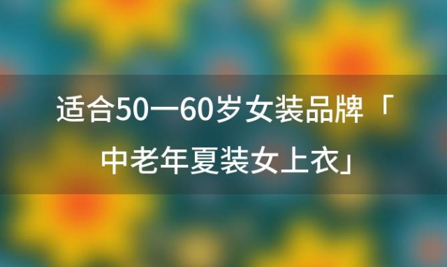 适合50一60岁女装品牌「中老年夏装女上衣」