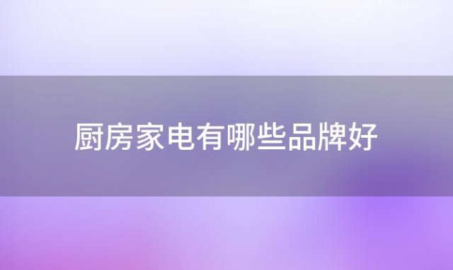 厨房家电有哪些品牌好「厨房家电有哪些品牌的」