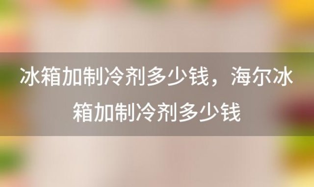 冰箱加制冷剂多少钱？海尔冰箱加制冷剂多少钱