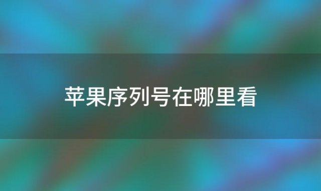 苹果序列号在哪里看(iphone序列号在哪里看)