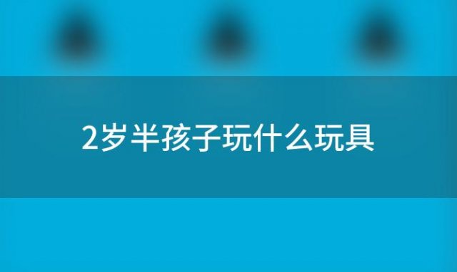 2岁半孩子玩什么玩具「2岁半小孩玩什么玩具」